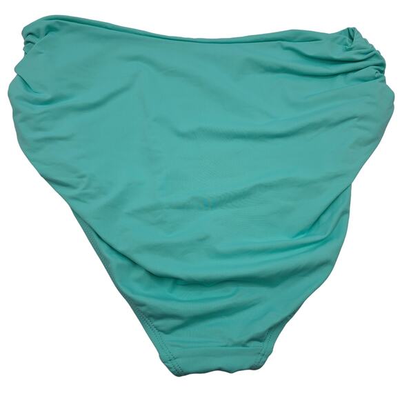 Anne Cole Womans size L Convertible High Waist Shirred Bikini Bottom Green NEW - Picture 3 of 7